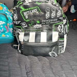 Black and green beetlejuice mini backpack